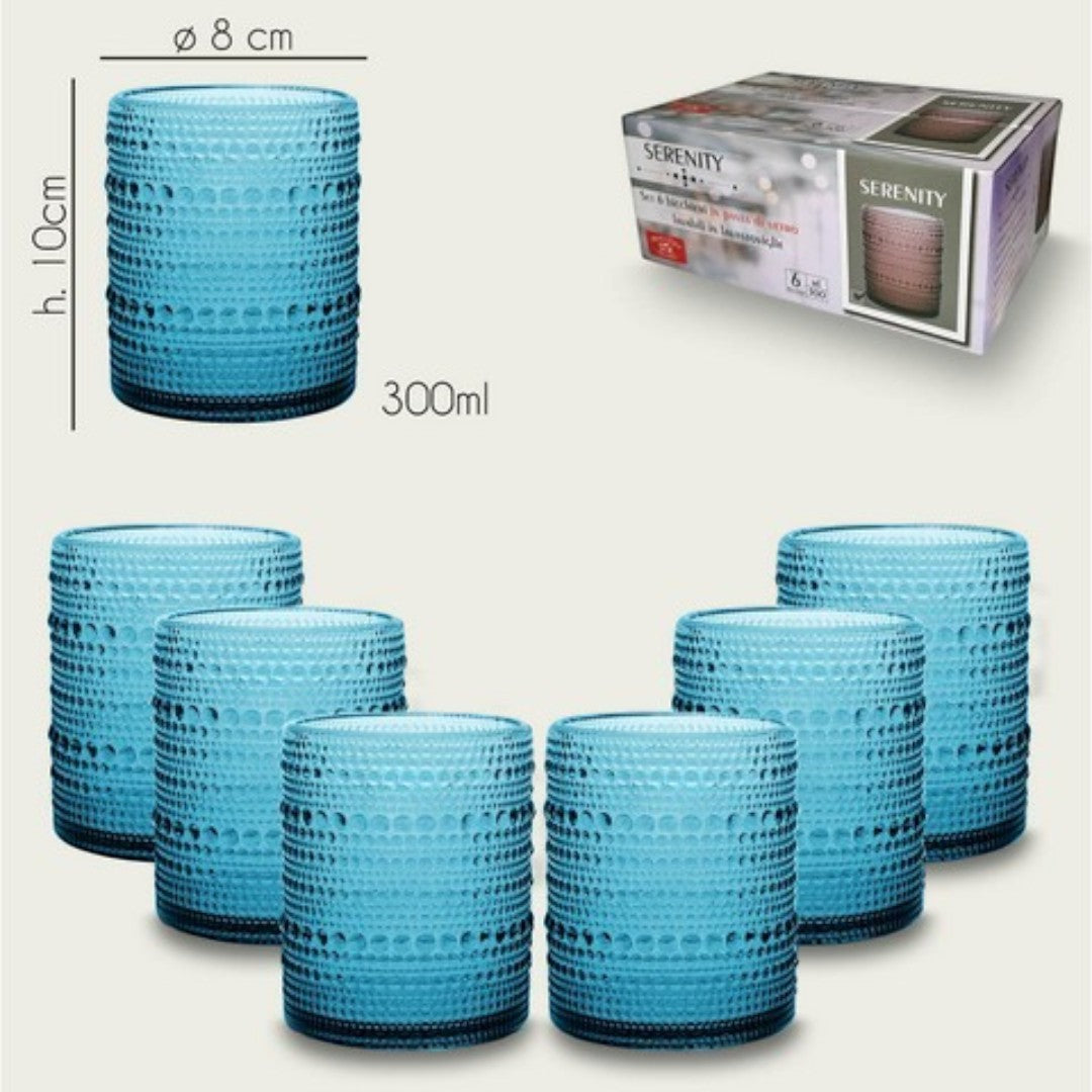 Set 6 Bicchieri In Vetro TUMBLER SERENITY by Arca