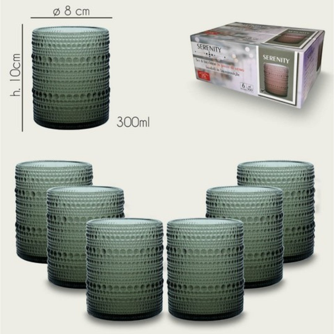 Set 6 Bicchieri In Vetro TUMBLER SERENITY by Arca