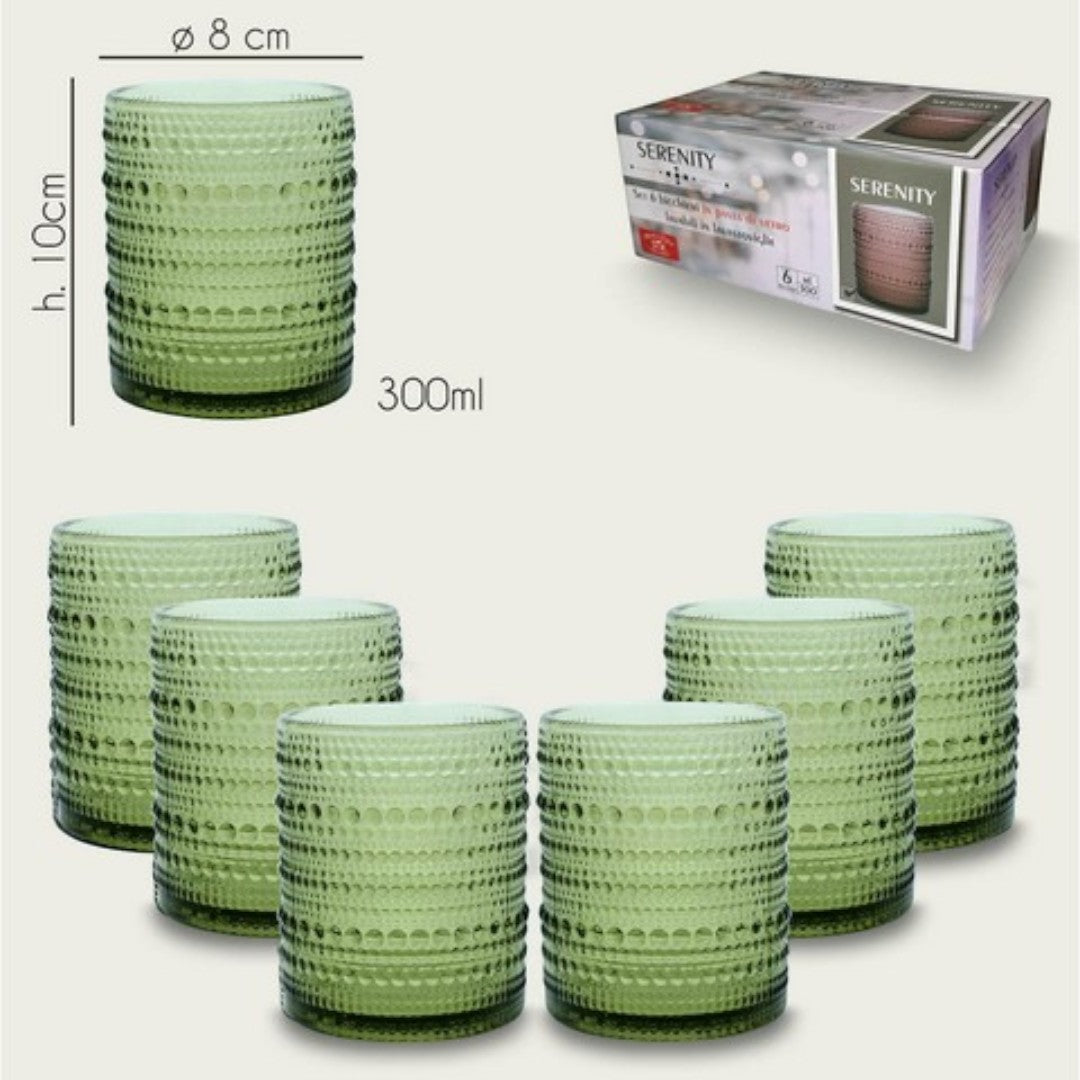 Set 6 Bicchieri In Vetro TUMBLER SERENITY by Arca