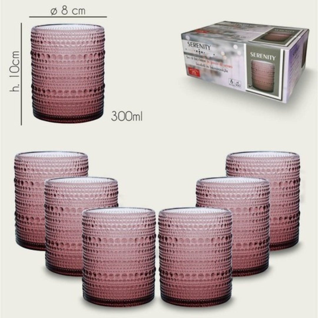 Set 6 Bicchieri In Vetro TUMBLER SERENITY by Arca