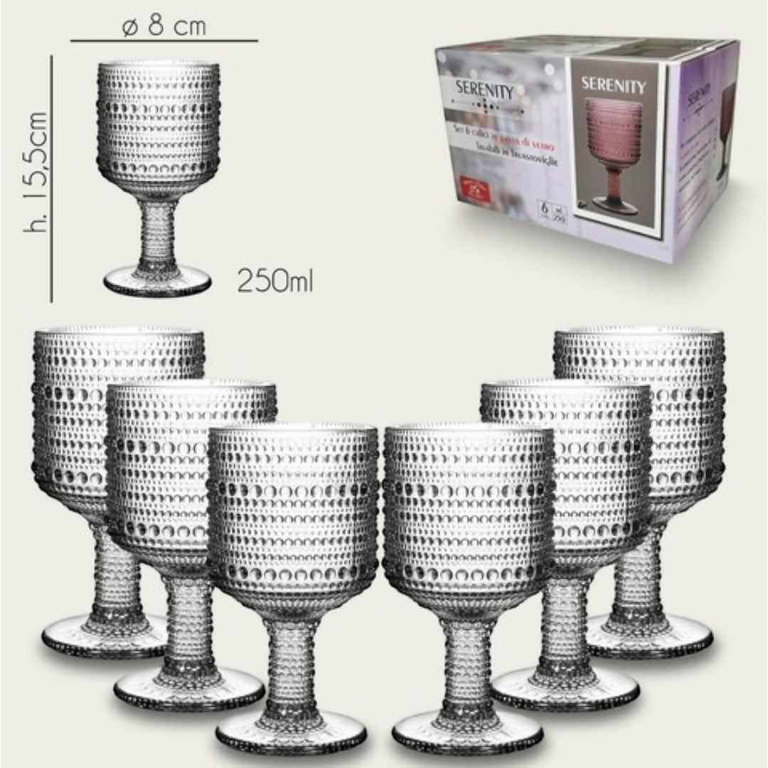 Set 6 Calici In Vetro TUMBLER SERENITY by Arca
