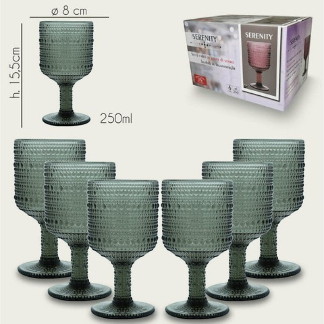 Set 6 Calici In Vetro TUMBLER SERENITY by Arca