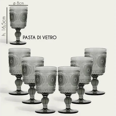 Set 6 Bicchieri/Calici Majestic Fumo - Arca