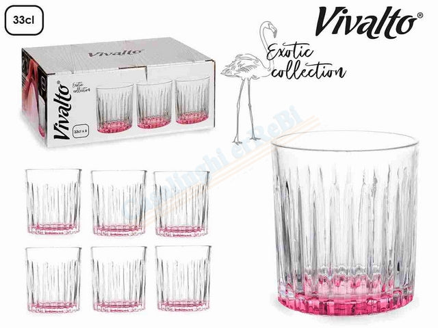 BICCHIERE C/6 ACQUA ROSA 330ML