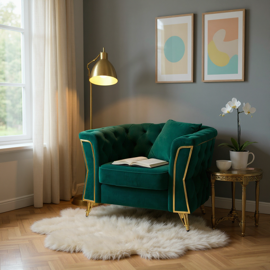 POLTRONA EMY VERDE C/CUSCINO - FERRETTI