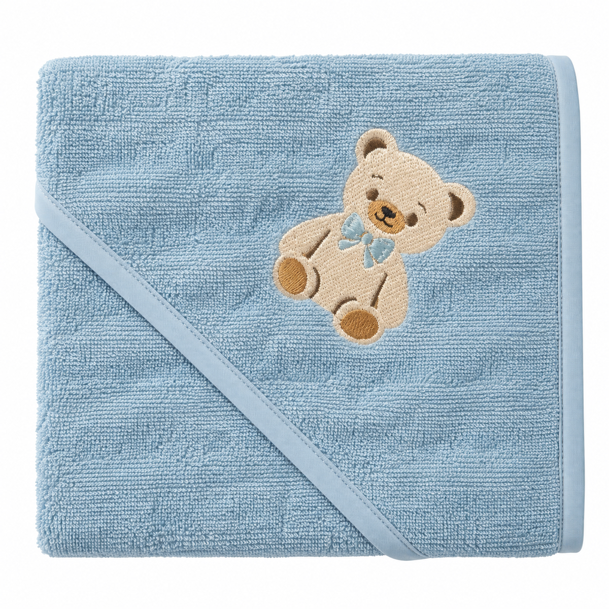 Accappatoio Neonato a Triangolo con Cappuccio Gli Orsetti del Cuore Dis. 6 in Spugna 420 g/m² - L'Atelier17