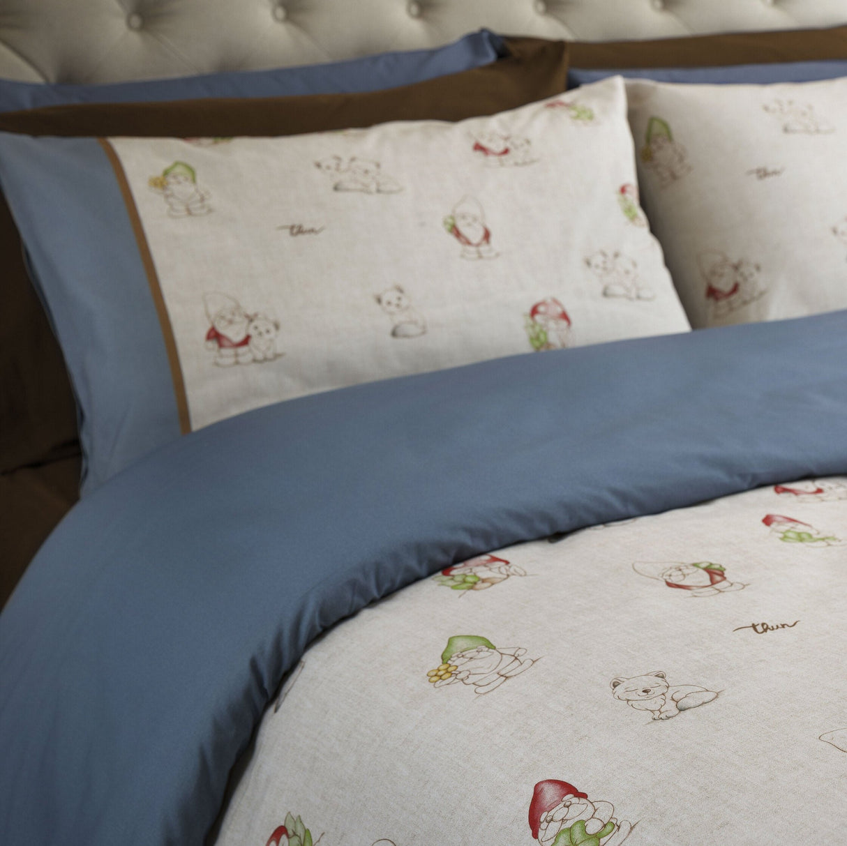 Completo lenzuola GNOMES BLU singolo by Thun
