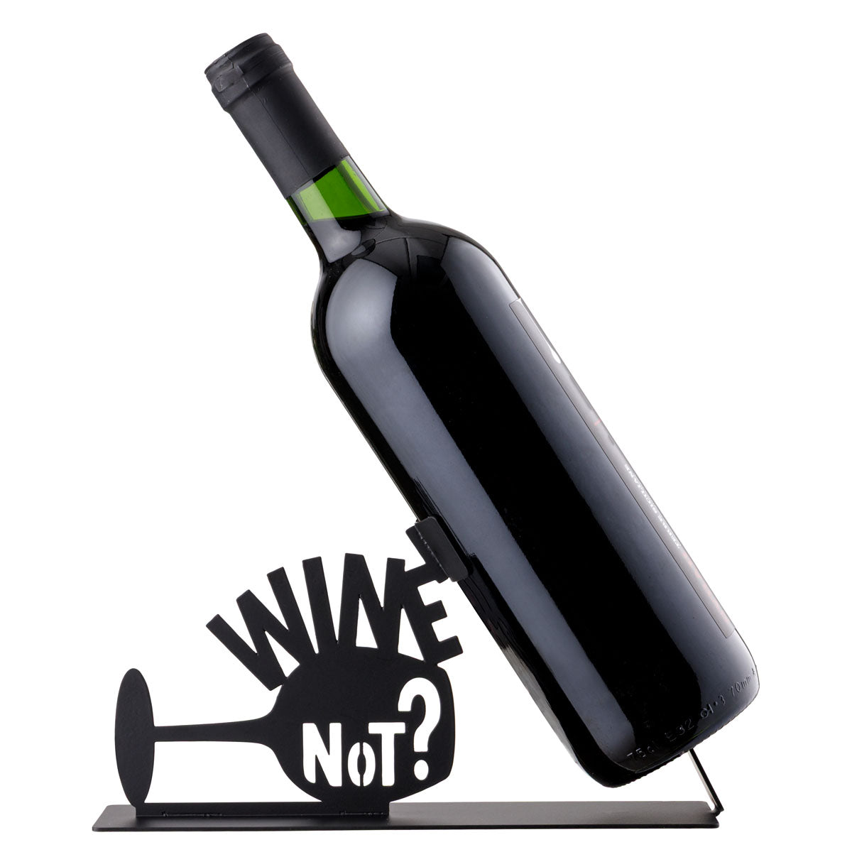 Portabottiglia in Metallo Nero "Wine Not" 22x11 - Montemaggi