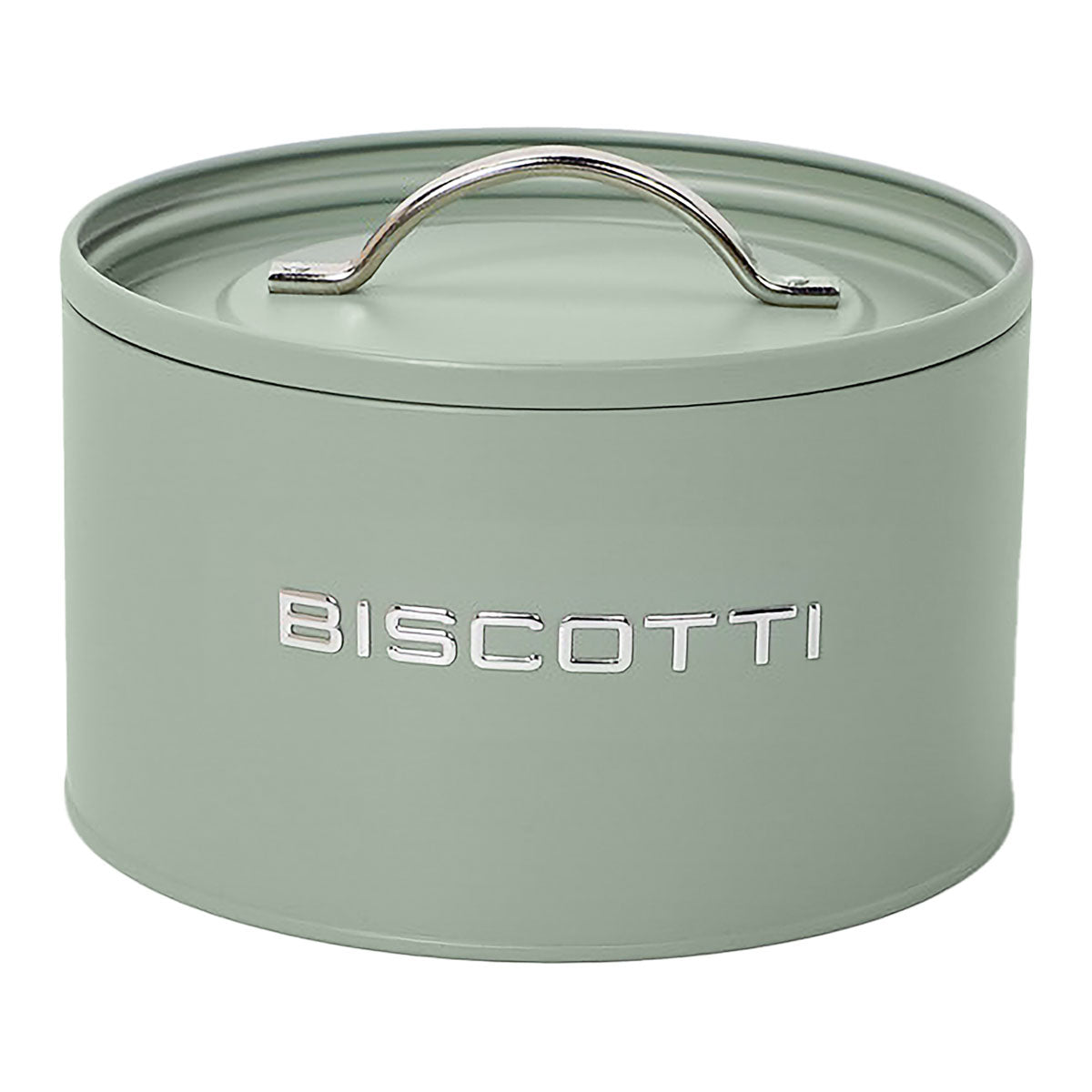 Kitchen Biscottiera in Metallo Verde Salvia 21,5x21,5x12 cm - Montemaggi