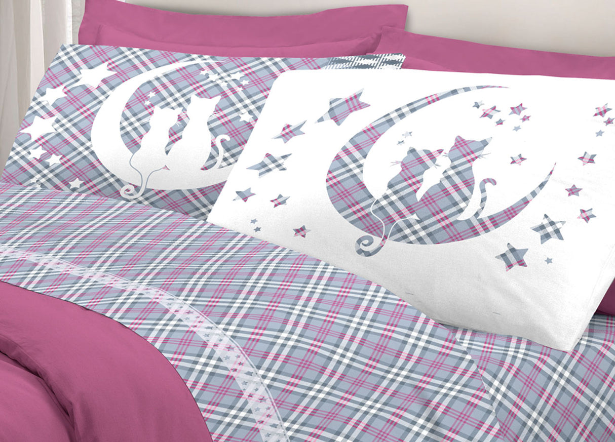 Completo Lenzuola DILLO ALLA LUNA matrimoniale By Pensieri Delicati