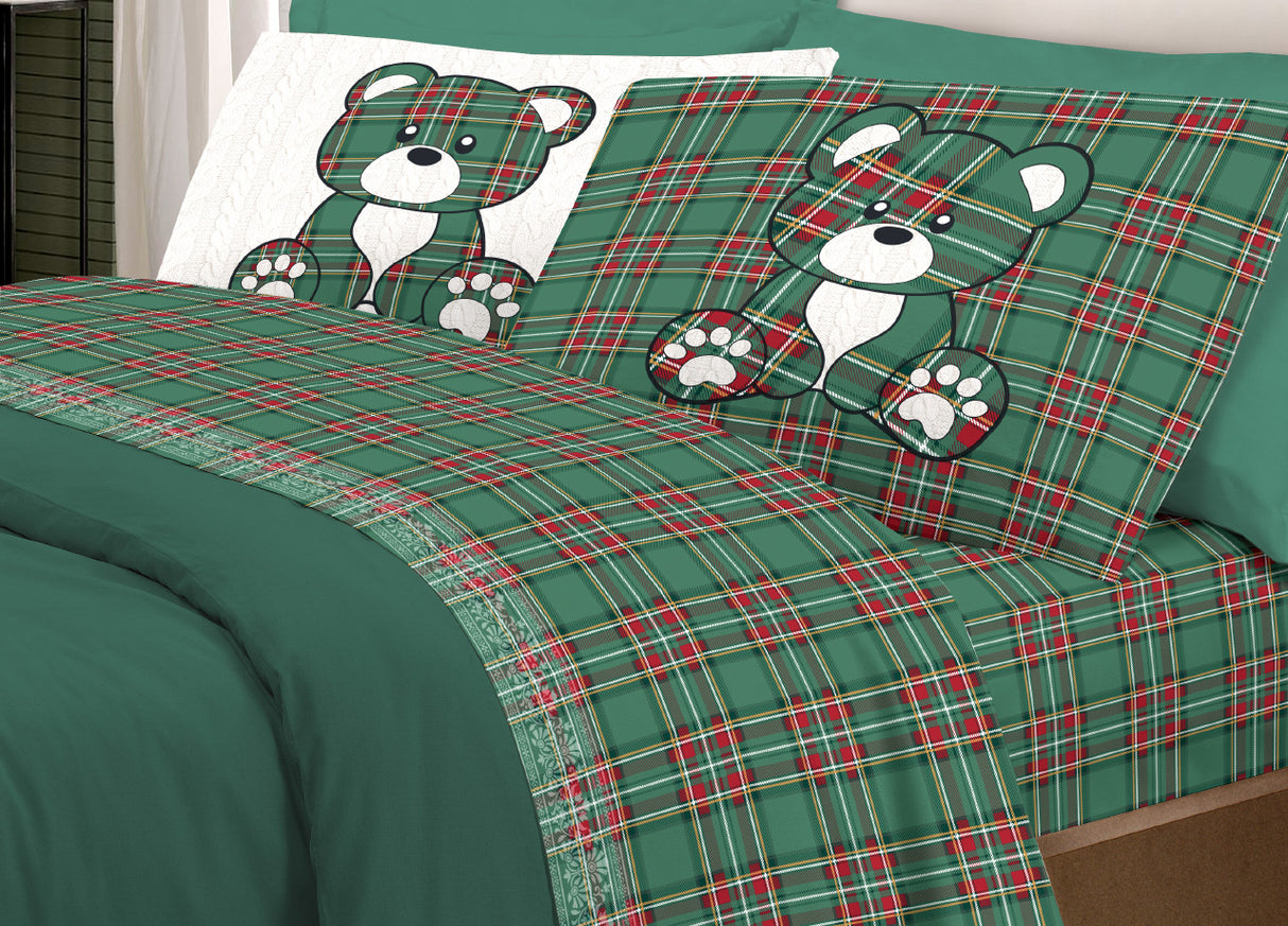 Completo Lenzuola TARTAN ORSETTI singolo By Pensieri Delicati