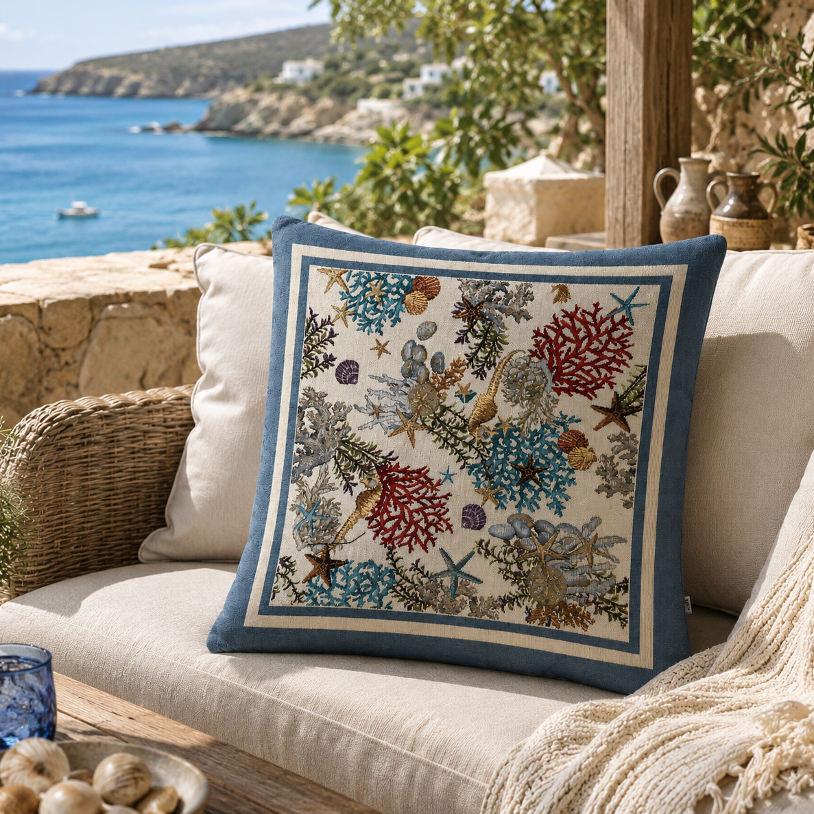 Cuscino Arredo Corallo Mediterraneo - Karì
