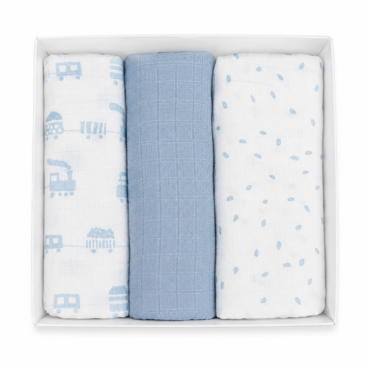 Set 3 Teli in Garza di Cotone Neonato 70x70 cm - Ellepi