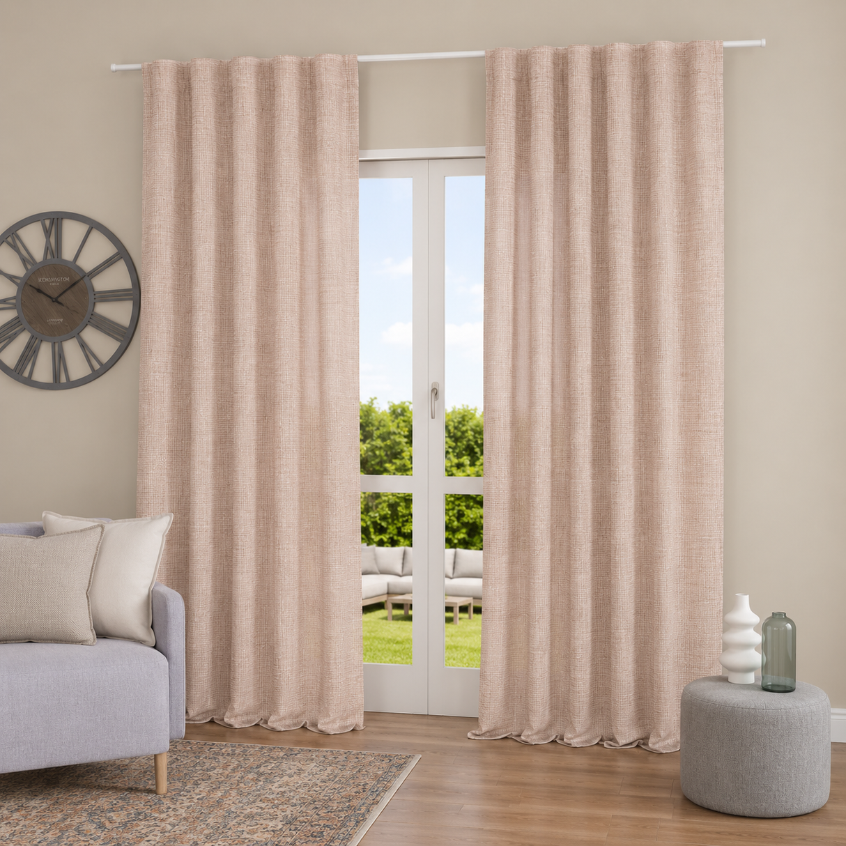 Pannello Tenda con Fascia Copri Bastone Felipa Maè 145x290 cm - Via Roma 60