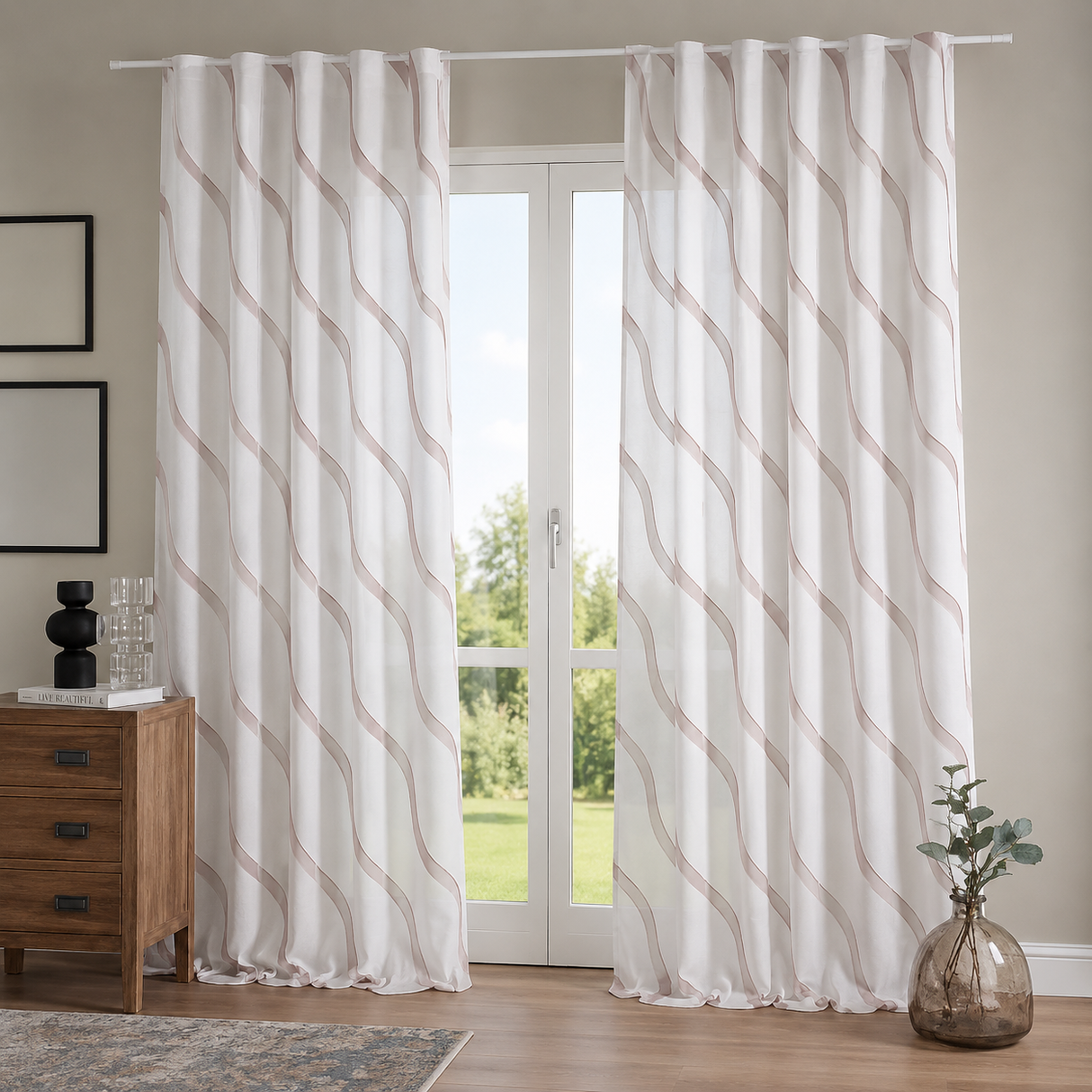 Pannello Tenda con Fascia Copri Bastone Marge Maè 145x290 cm - Via Roma 60