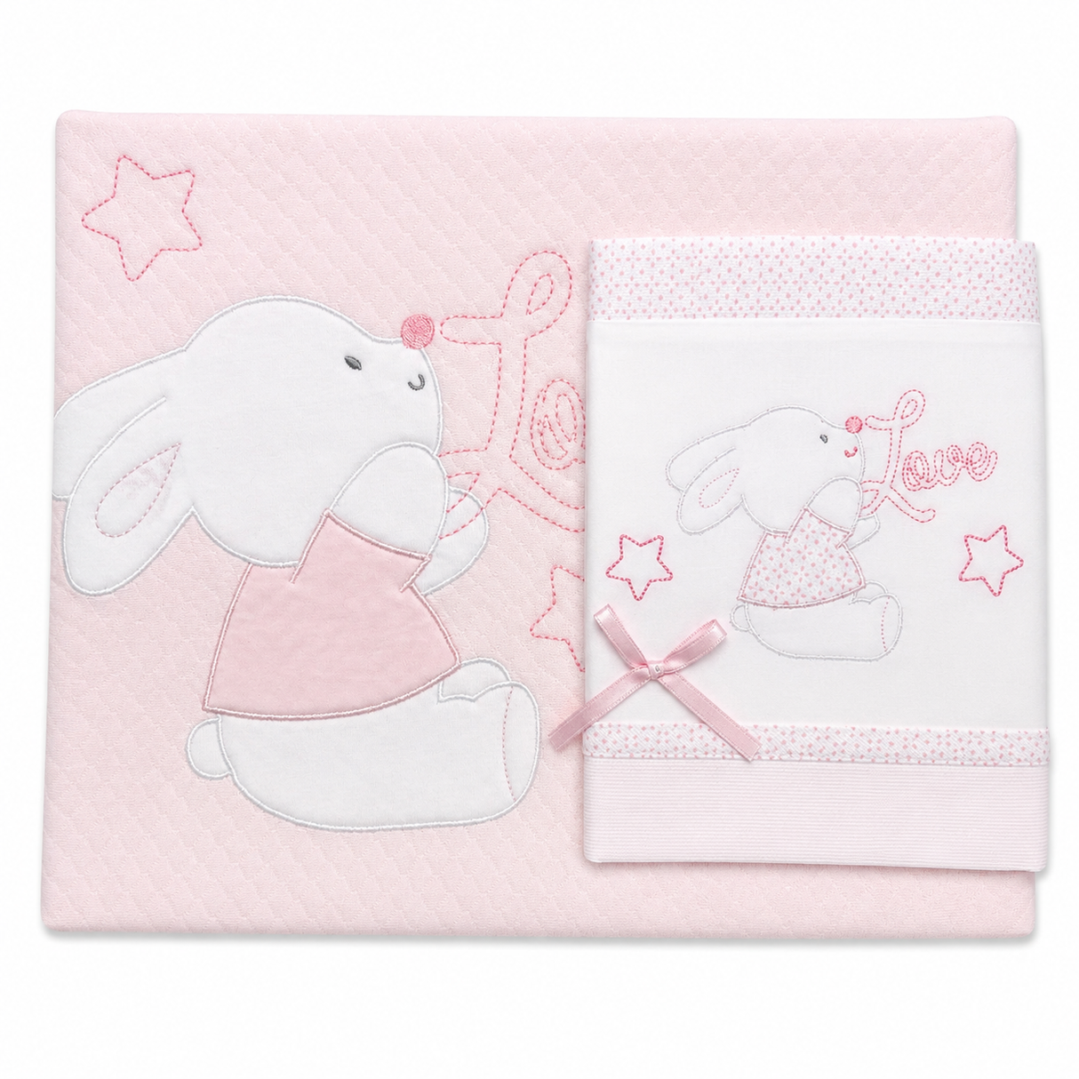 Coordinato Lettino Ricamato con Copertina in Cotone art.546 dis.837 - Mio Piccolo