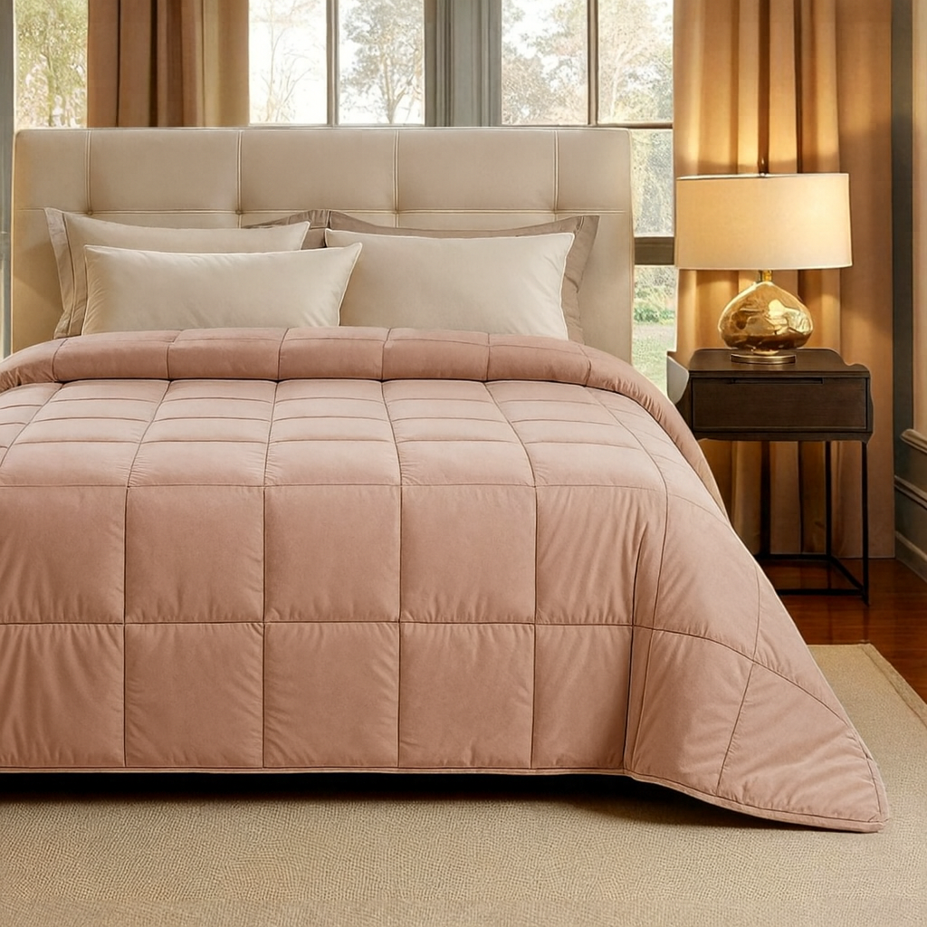 Trapunta Matrimoniale in Velluto Cortina 9 Colori -Botticelli