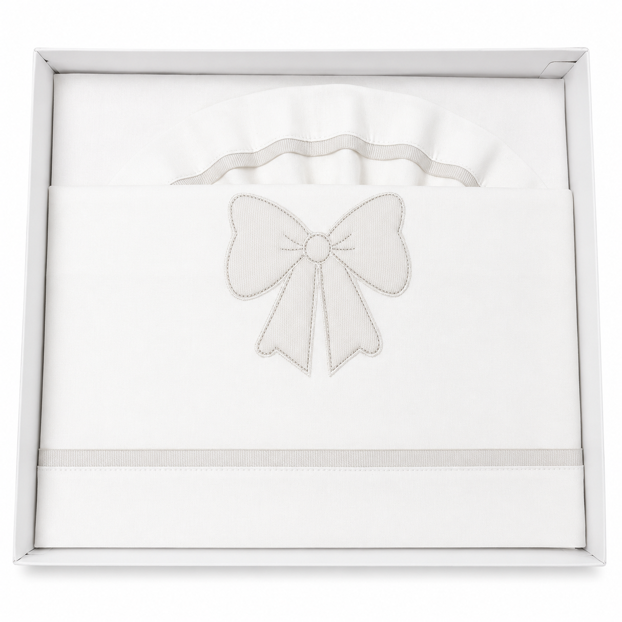 Completo Lenzuola Culla Fiocco ART.6032 100% Cotone - Dolci Sogni