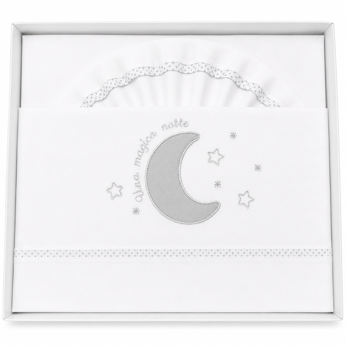 Completo Lenzuola Culla Luna "Una magica notte" ART.6030 100% Cotone - Dolci Sogni