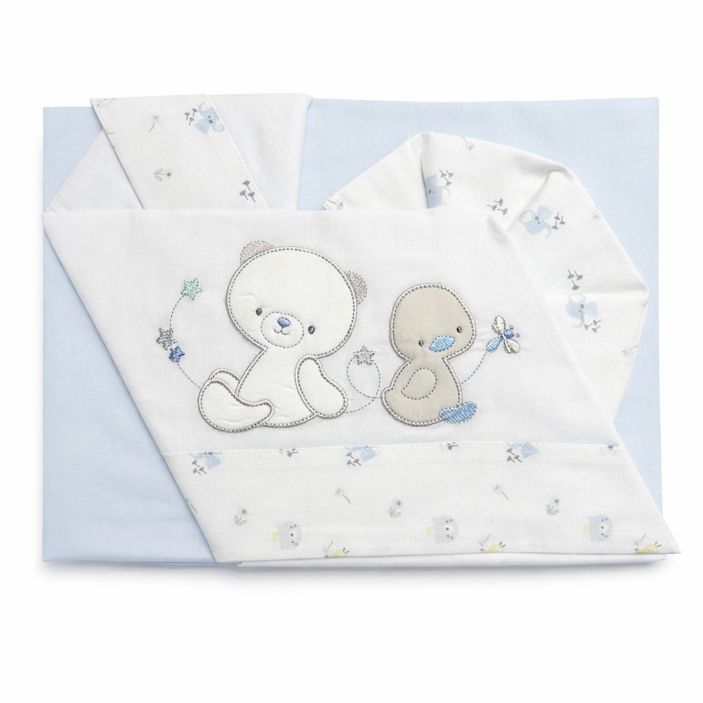 Completo Lenzuola per Carrozzina o Co-sleeping 100% Cotone 3 Pezzi - Bruco Bruco