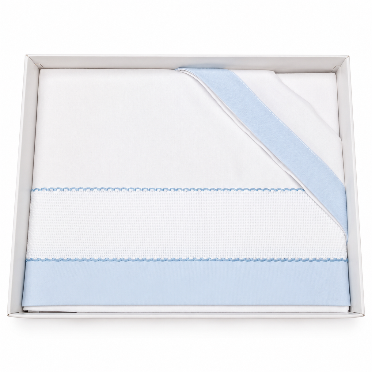 Completo Lenzuola Lettino 3pz Tela Aida 100% Cotone - Dolci Sogni