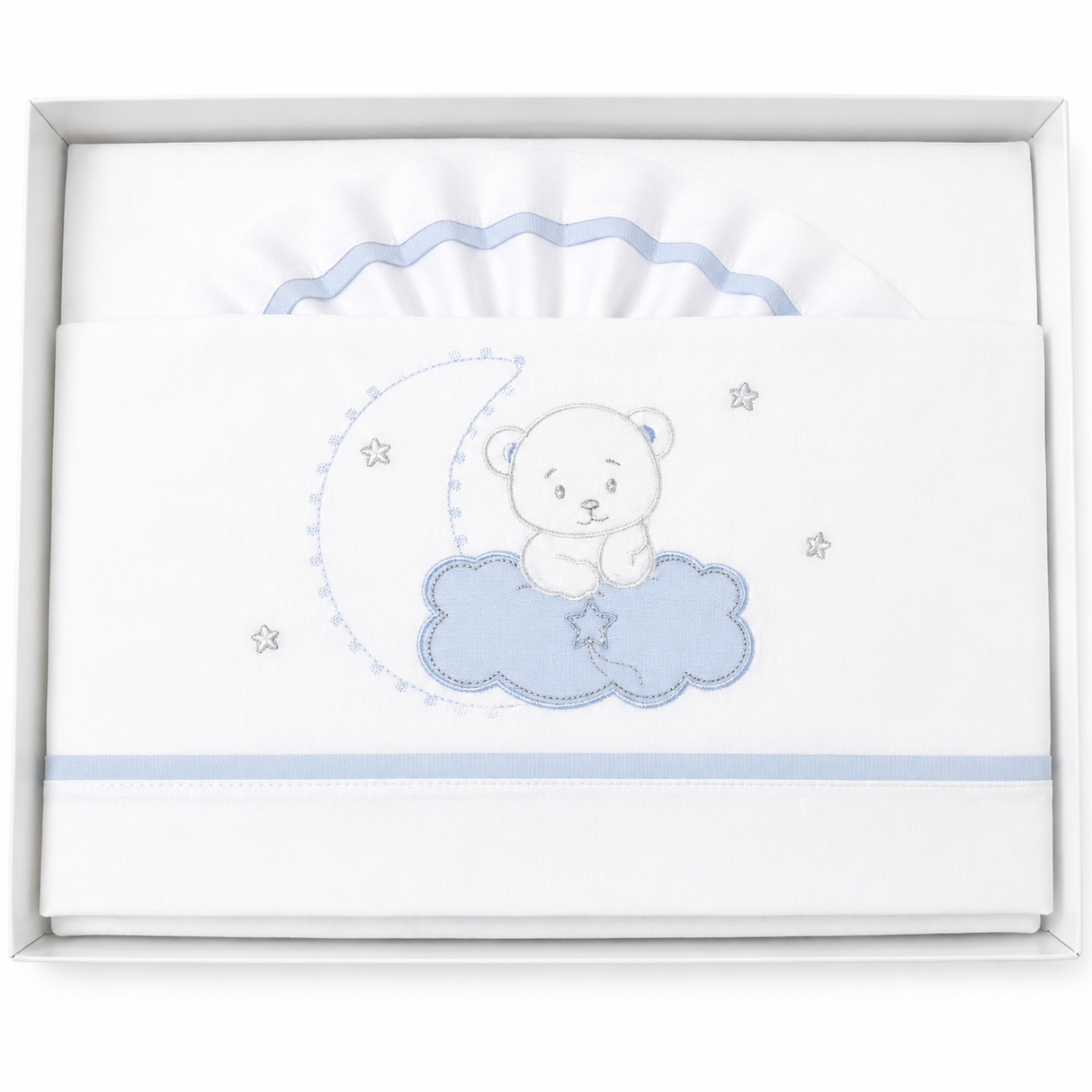 Completo Lenzuola Lettino 3pz Orsetto Nanna 100% Cotone - Dolci Sogni