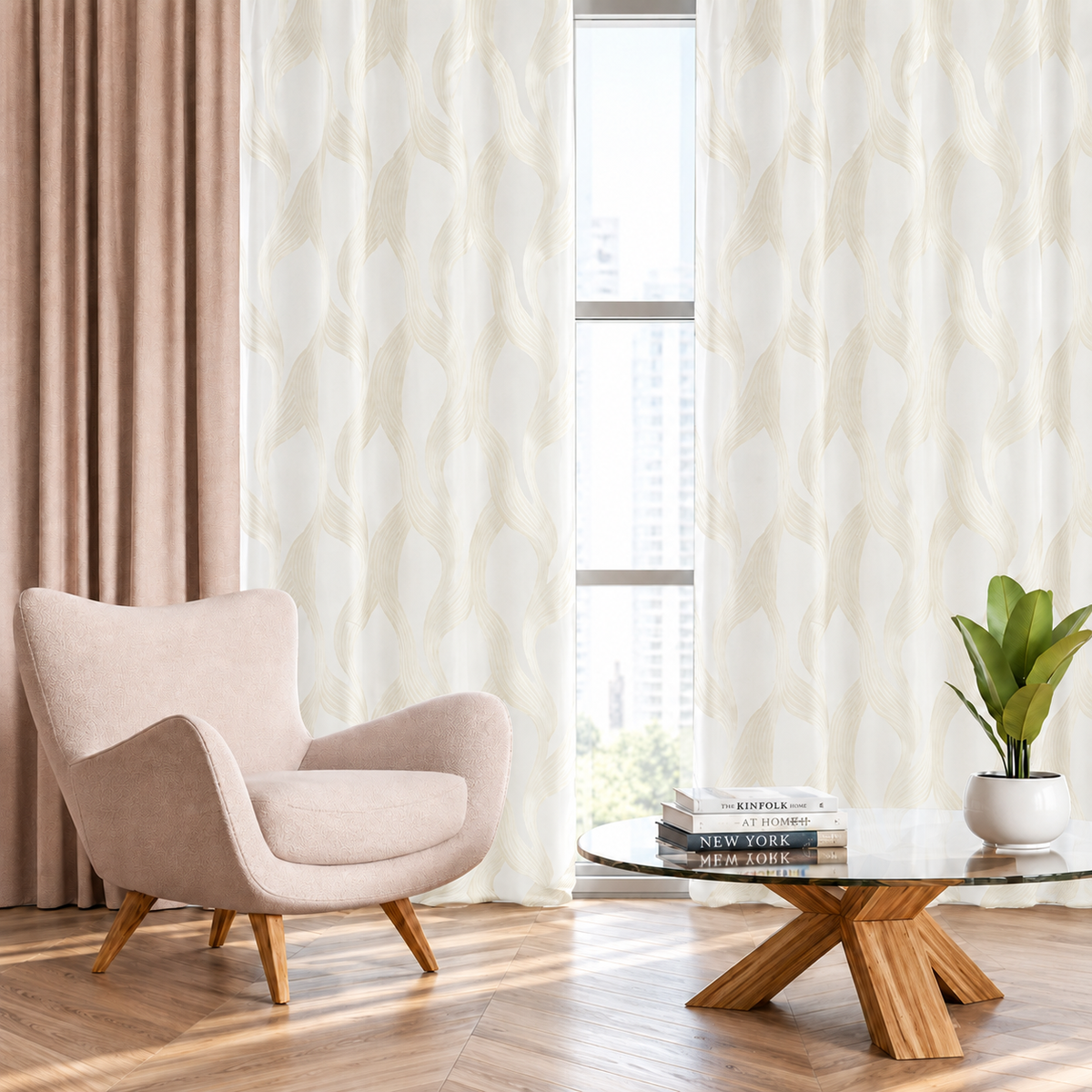 Pannello Tenda Jacquard Ciky con Borchie e Finitura con Piombo 140x280cm - Linea Oro