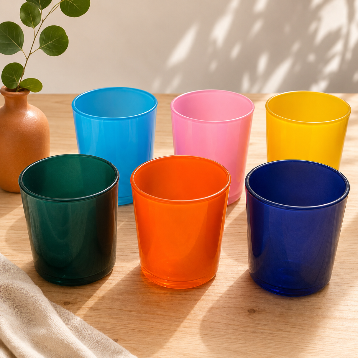Set 6 Bicchieri in Vetro Colorati 330 ml