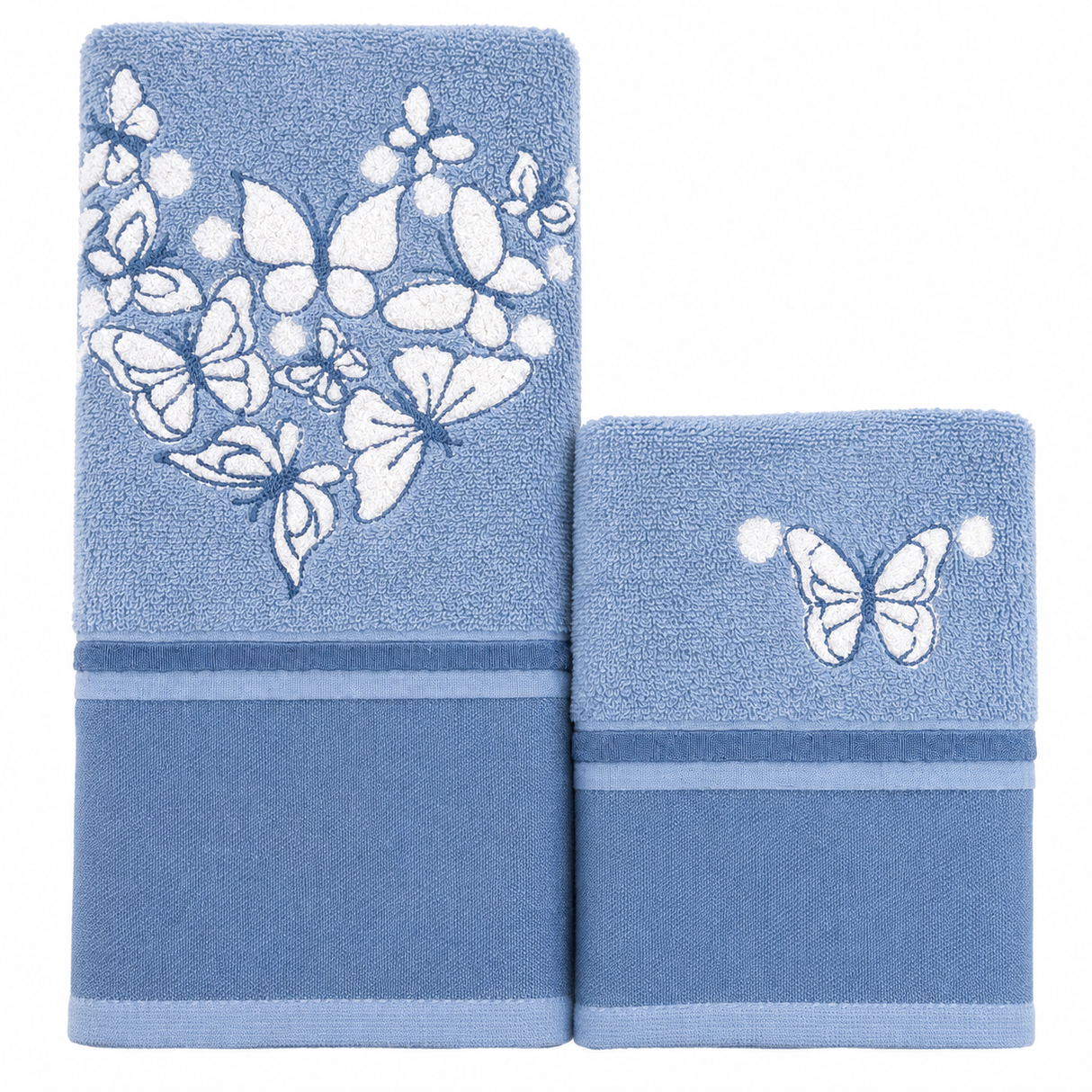 Coppia Asciugamani Viso + Ospite Elsa 100% Cotone - Vingi