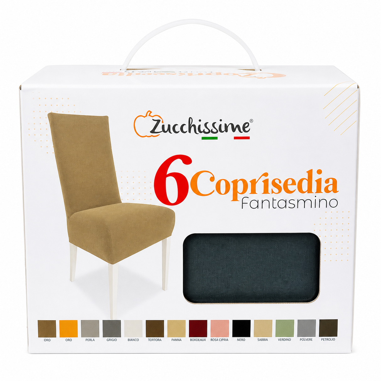 Coprisedie Elastiche Tinta Unita Zucchissime Set 6 Pezzi Bielastico