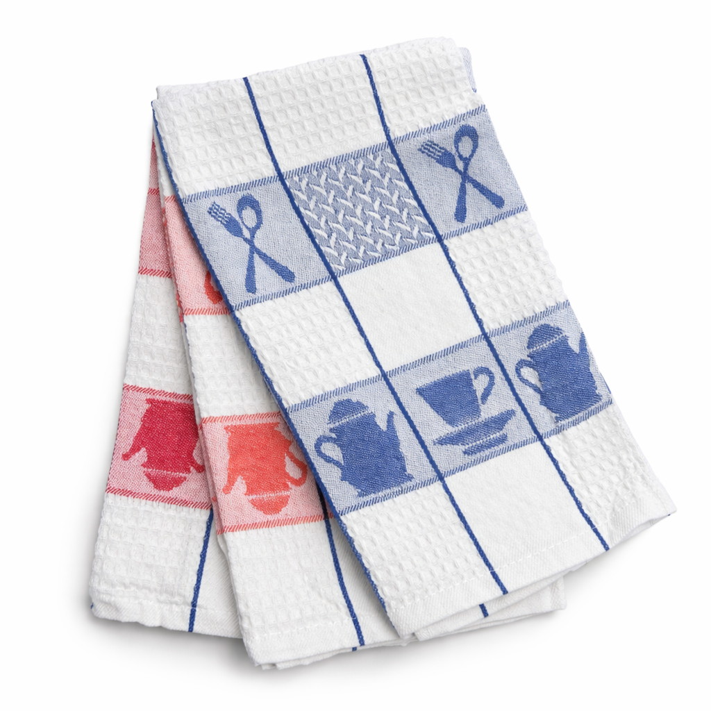 Set 3 Strofinacci Cucina in Cotone 50x70 cm Caffe - Il filo