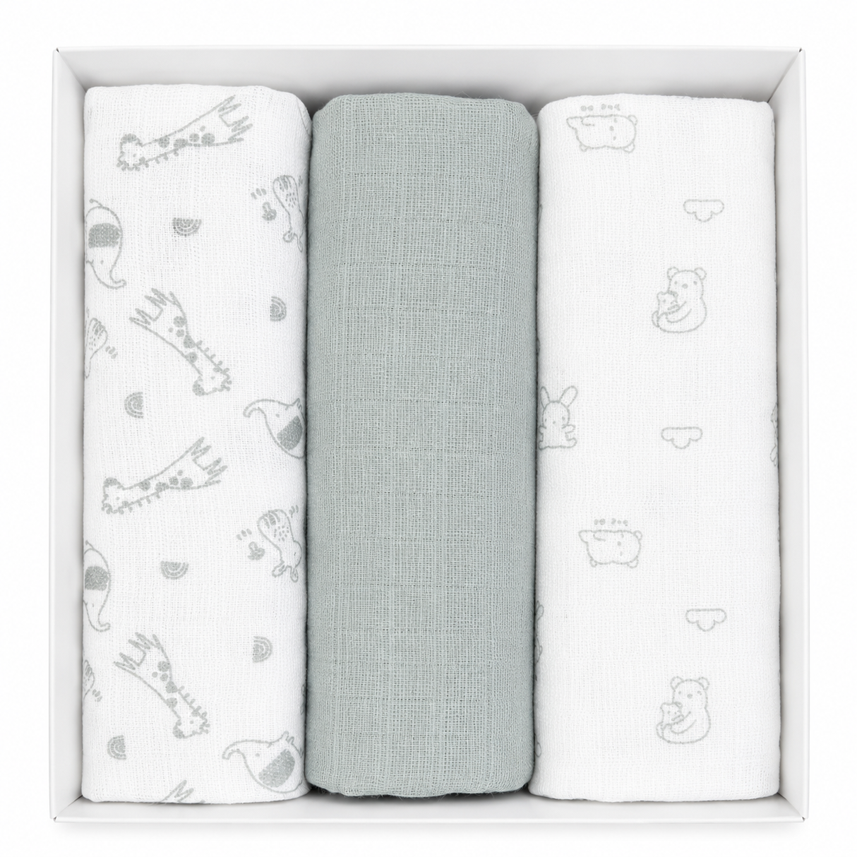 Set 3 Teli in Garza di Cotone Neonato 70x70 cm - Ellepi
