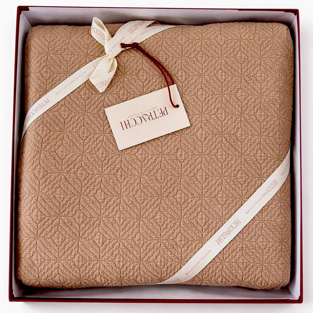 Copriletto Matrimoniale 270x270 + Completo Lenzuola Melodia Petracchi 100% Cotone Made in Italy