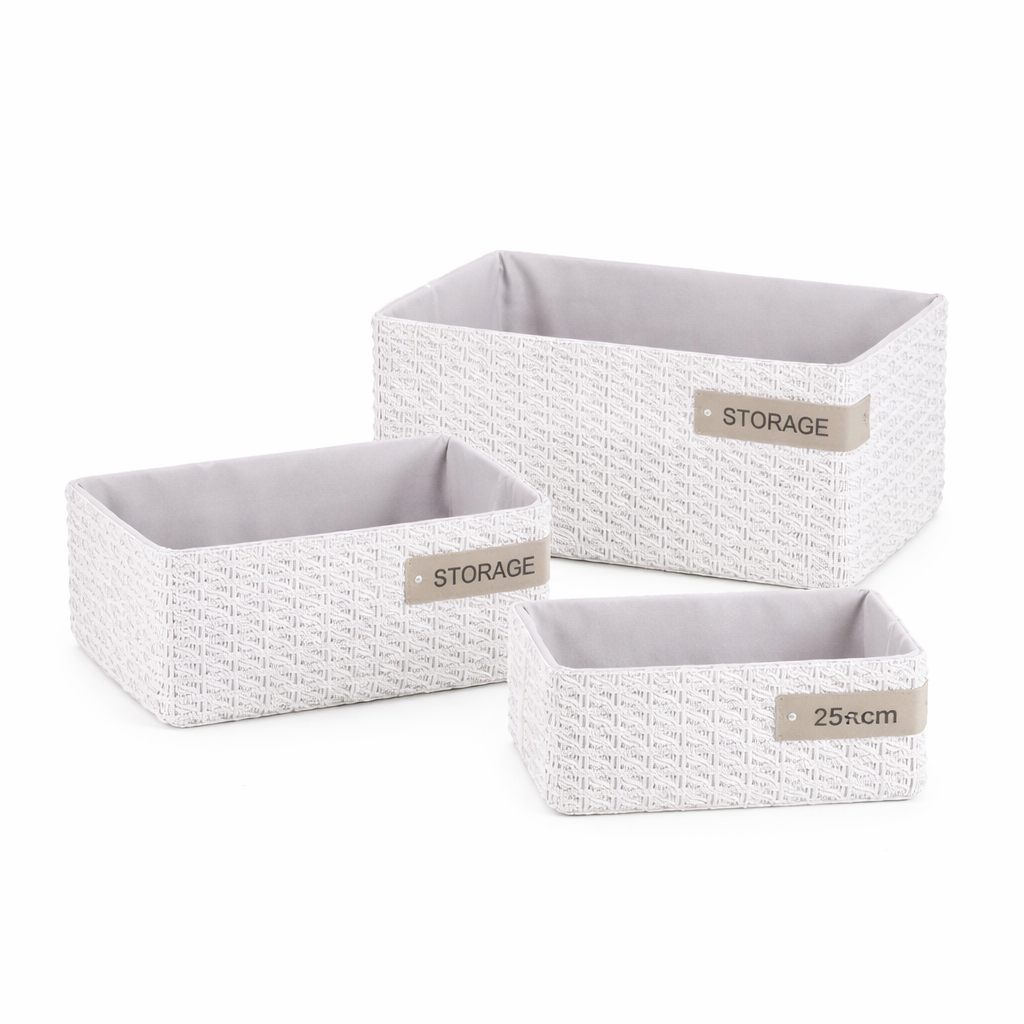 Storage Portabiancheria Tessuto Bianco con Coperchio Montemaggi – Disponibile in 3 Misure