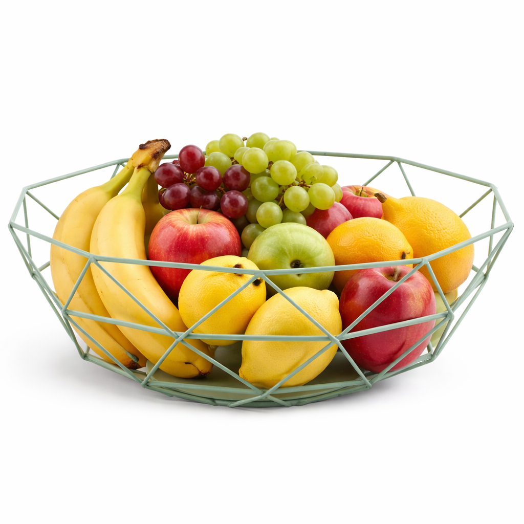 Cestina Frutta Kitchen Box 28x28x10 cm Verde Salvia in Ferro – Montemaggi