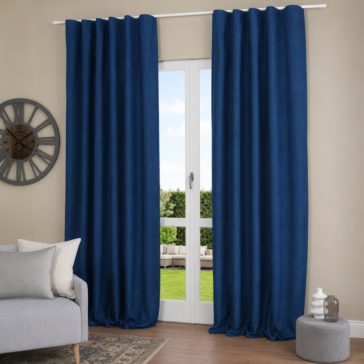Pannello Tenda con Fascia Copri Bastone Nolan Blackout Maè 145x290 cm - Via Roma 60