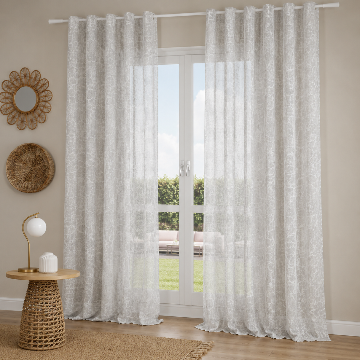 Pannello Tenda con Fascia Copri Bastone Calibano Maè 145x290 cm - Via Roma 60