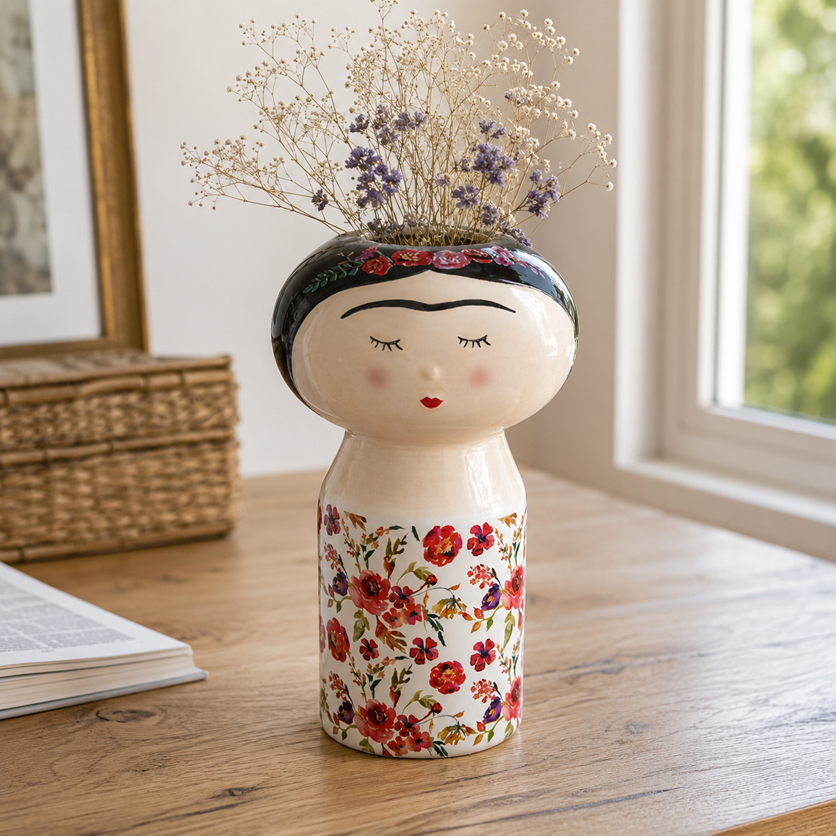 Vaso Decorativo in Ceramica LOLA Vestito a Fiorellini - Montemaggi