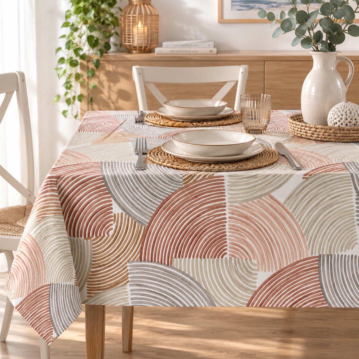 Tovaglia CIRCLE ARANCIO x12 in Cotone Panama - Mia Casa