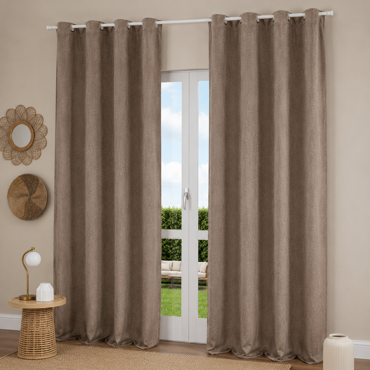 Pannello Tenda con Fascia Copri Bastone Estella Maè 145x290 cm - Via Roma 60