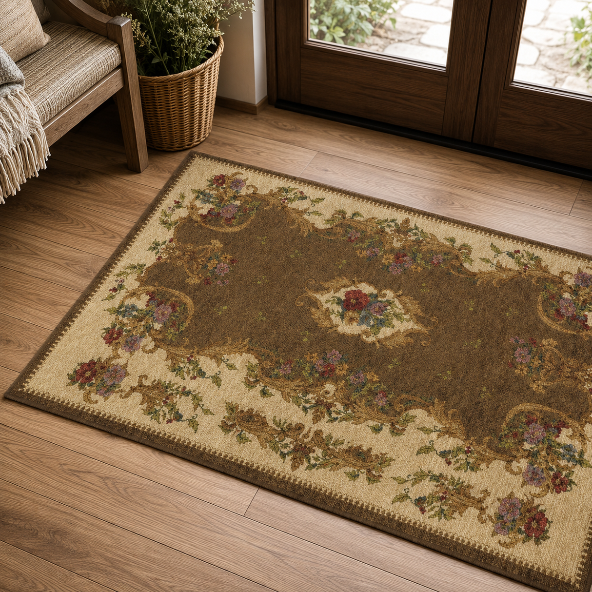 Tappeto SIVIGLIA Retrogommato Antiscivolo Karì in Ciniglia Lavabile – Tappeto Arredo Classico