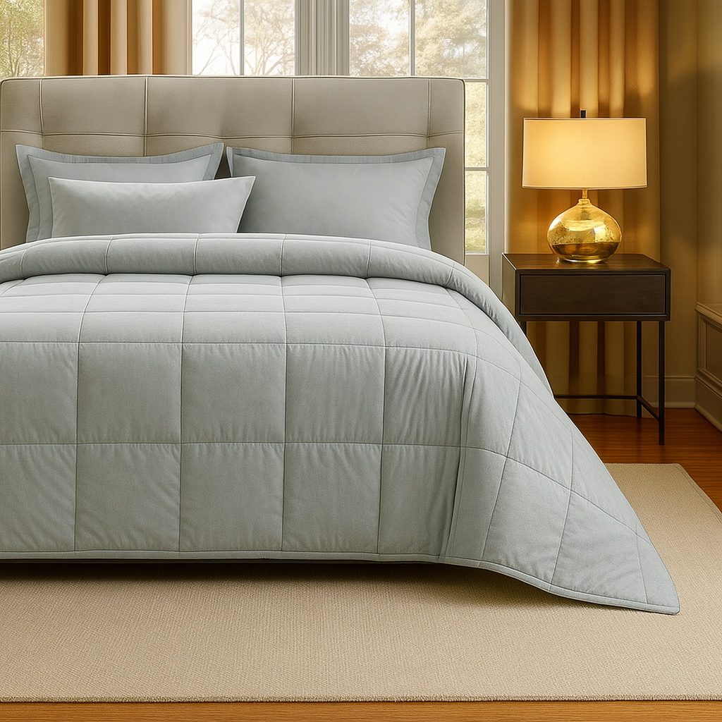 Trapunta Matrimoniale in Velluto Cortina 9 Colori -Botticelli