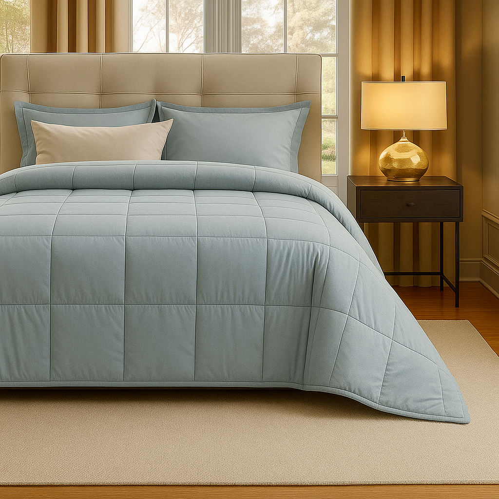 Trapunta Matrimoniale in Velluto Cortina 9 Colori -Botticelli