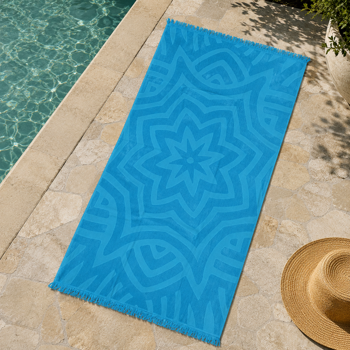 Telo Mare STELLA 100% Spugna Cotone con Lavorazione a Rilievo 90x180cm - Karì