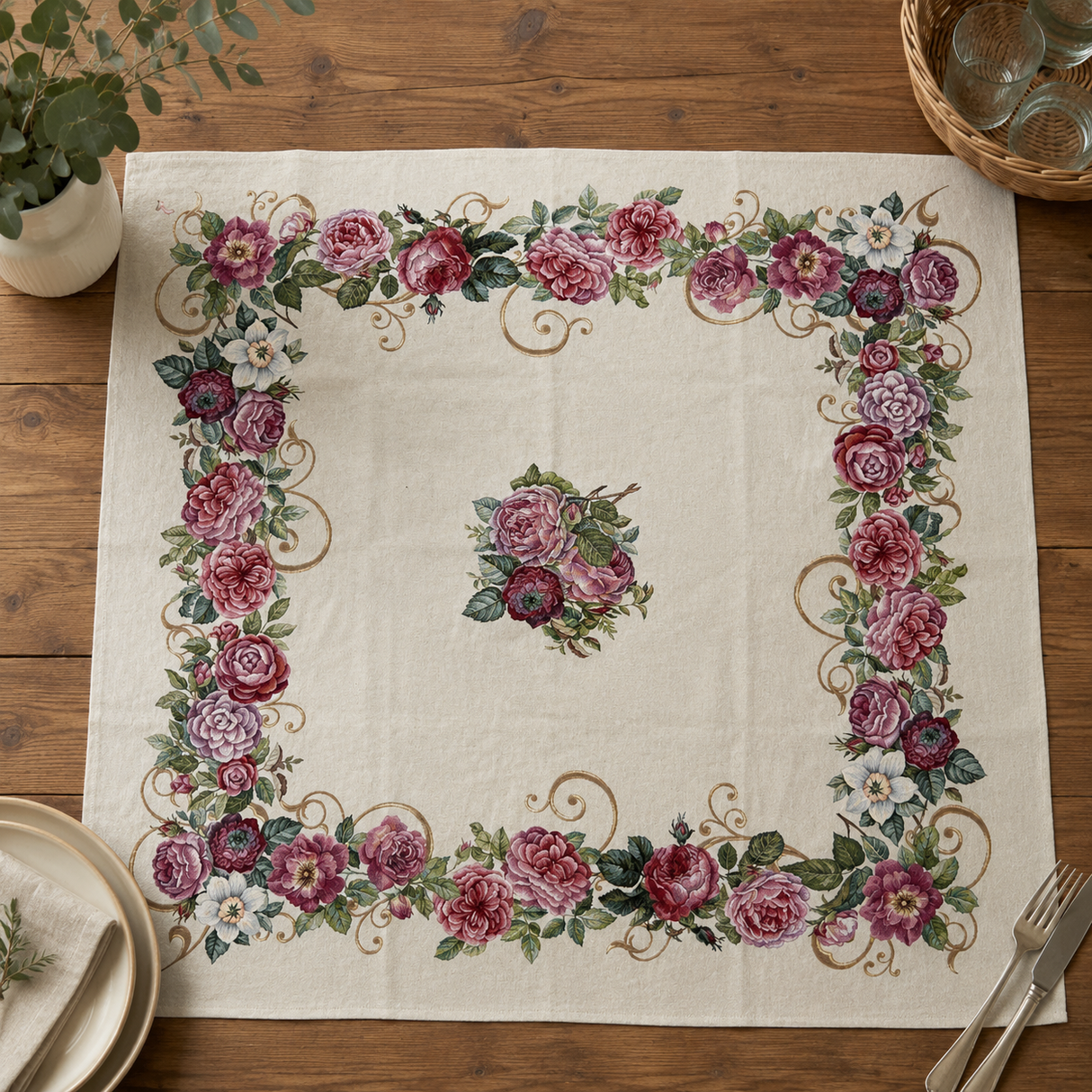 Centrotavola ROSE AUSTIN 100x100 cm - Karì