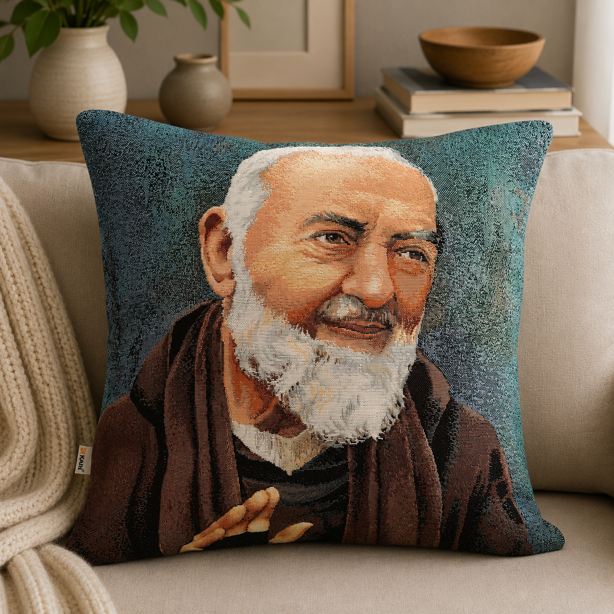 Cuscino Arredo PADRE PIO dis.13 40x40cm - Karì