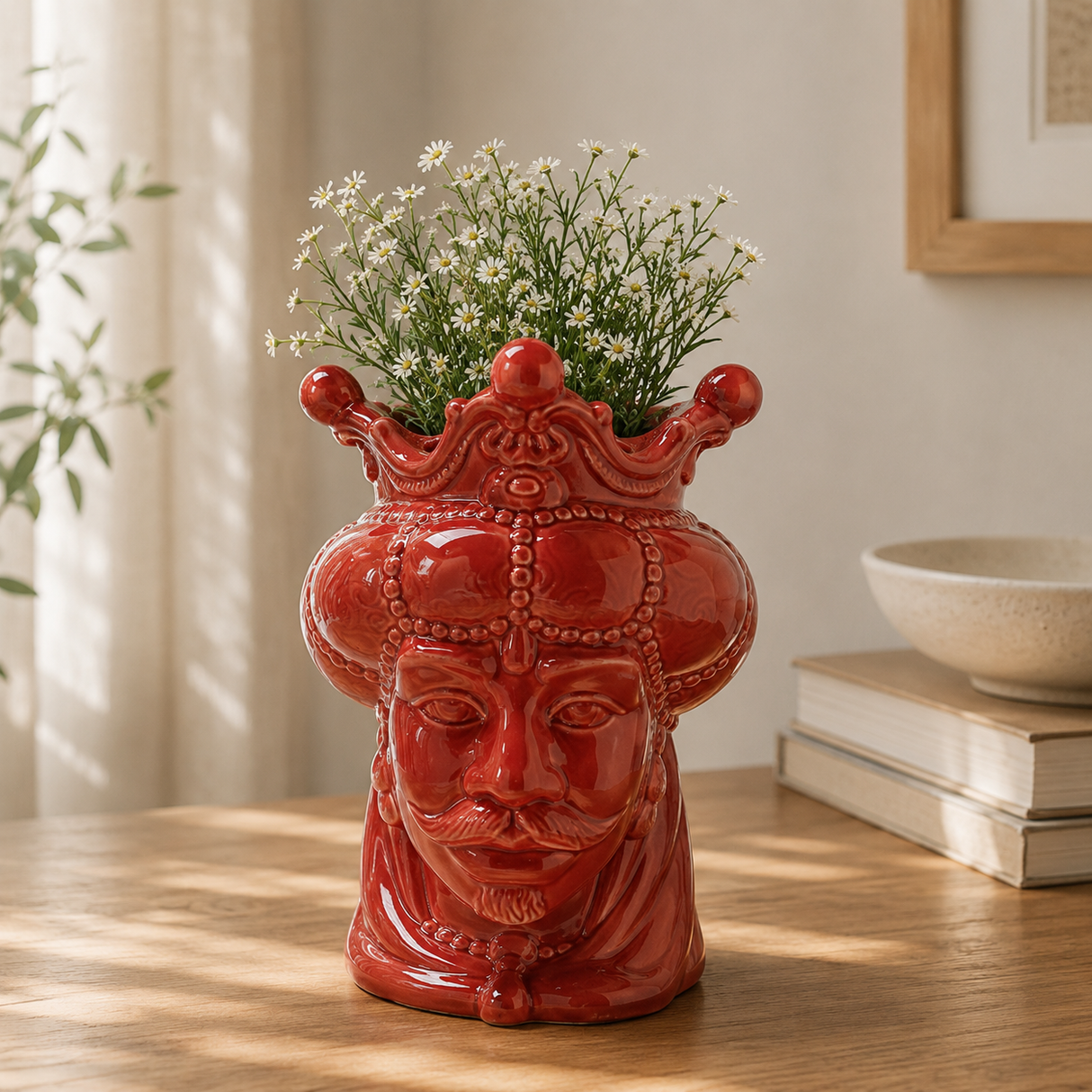 Vaso Decorativo TESTA DI MORO RE CORALLO - Montemaggi