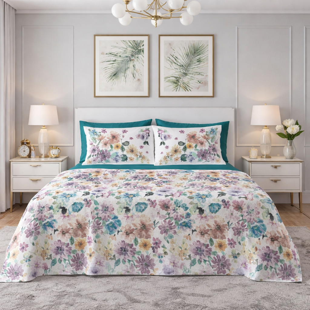 Completo Letto In Cotone Garden - Linea Oro