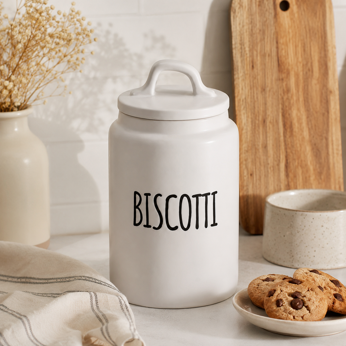 Biscottiera in Ceramica con Coperchio 13,5x24,5cm - Cucina&Cottura