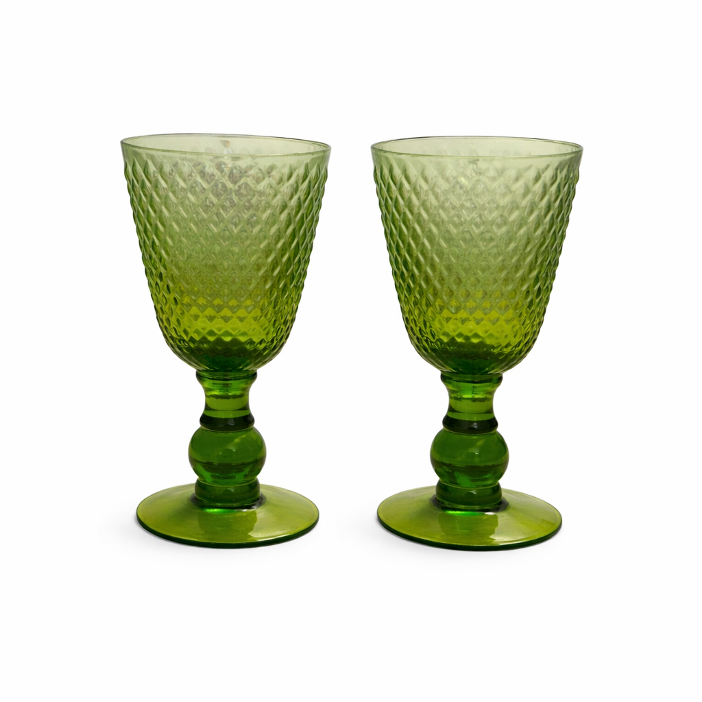 Set 2 Calici/Bicchieri Artiginali Verde - Hanna Home